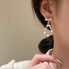 Bow Faux Pearl Alloy Drop Earring 1 Pair - Gold - One Size