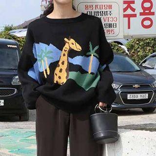 Long Sleeve Printed Sweater