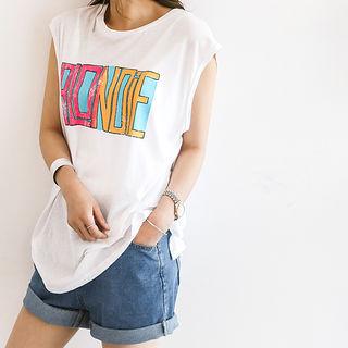 Tab-sleeve Printed T-shirt