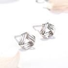 925 Sterling Silver Triangle Shaped Stud Earrings 925 Silver - One Size