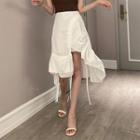 High-waist Asymmetrical Medium Maxi A-line Skirt