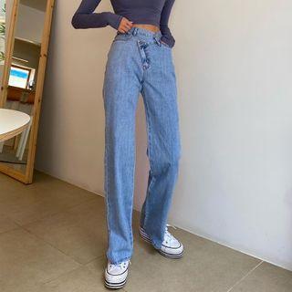 Asymmetrical Straight Leg Jeans