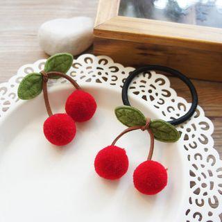 Fabric Cherry Hair Tie / Hair Clip