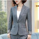 Plaid Blazer / Slim-fit Dress Pants