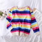 Rainbow-stripe Knit Top Stripe - One Size