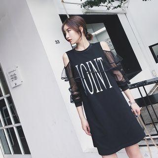 Cut Out Long-sleeve T-shirt Dress