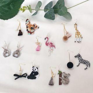 Animal Non-matching Drop Earring (various Design)