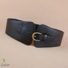 Embossed Faux-leather Elastic Belt