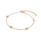 Fashion Simple Plated Rose Gold Geometric Double Ring 316l Stainless Steel Anklet Rose Gold - One Size
