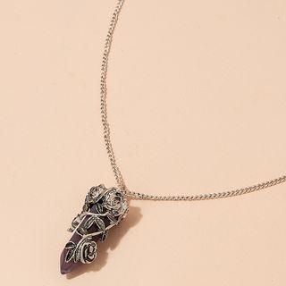 Flower Necklace X1299 - Silver - One Size