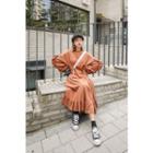 Puff-sleeve Frilled-hem Dress