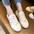 Patterned Canvas Lace-up Sneakers