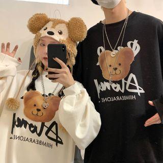 Couple Matching Bear Print Sweatshirt