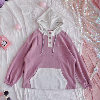 Two Tone Henley Hoodie