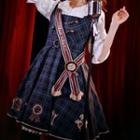 Plaid Belted Sleeveless Mini A-line Pinafore Dress