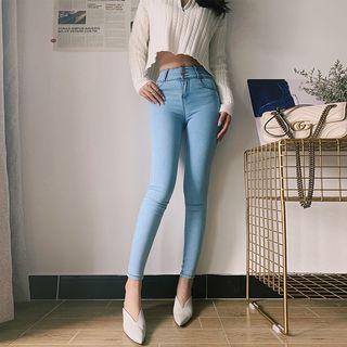 High-waist Elastic Skinny Jeans