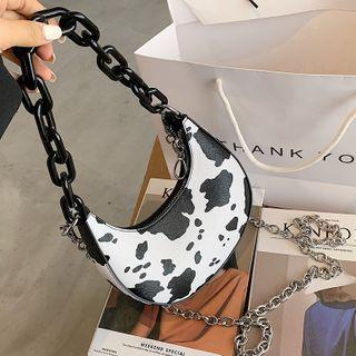 Milk Cow Print Faux Leather Crossbody Bag