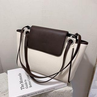Flap Trapezium Tote Bag