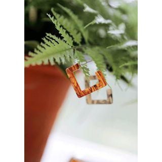 Faux-marble Square Earrings