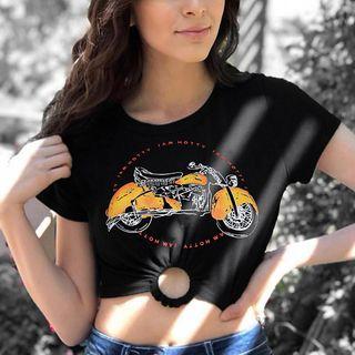 Motorcycle Short-sleeve Crop T-shirt