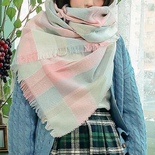 Plaid Scarf Pink - One Size