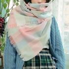 Plaid Scarf Pink - One Size