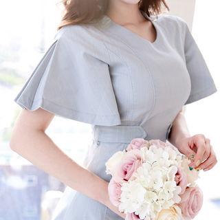 Floral Appliqu -hem A-line Dress