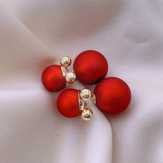 Bead Through & Through Earring 1 Pair - Red - One Size