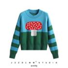 Print Sweater Blue & Green - One Size