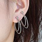 Double Hoop Ear Earring 1 Pair - Silver - One Size