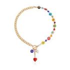 Color Block Bead Necklace Gold - One Size