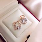 Non-matching Rhinestone Letter D Earring 1 Pair - As Shown In Figure - One Size