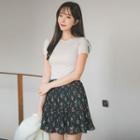 Short-sleeve Frilled-edge T-shirt