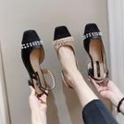 Embellished Slingback Block-heel Sandals