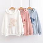 Fluffy Bear Embroidered Hoodie