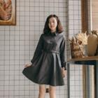 Tie-waist Long-sleeve Shirt Dress