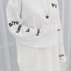 Letter-printed Slit-side Long T-shirt