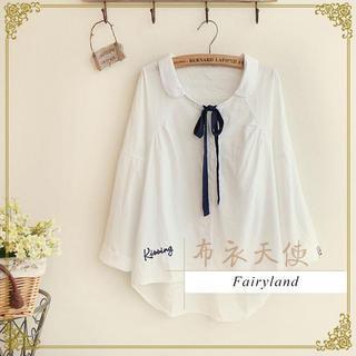 Tie-neck Embroidered Blouse