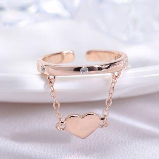 Sterling Silver Heart Ring Silver - Ring - One Size