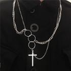 Cross Layered Necklace As Shown In Figure - One Size