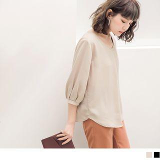 V-neck Pleated Front Top