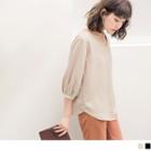 V-neck Pleated Front Top