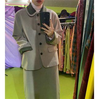 Single-breasted Jacket / Maxi Pencil Skirt