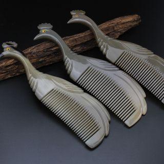 Peacock Horn Hair Comb As Shown In Figure - One Size
