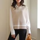 Round-neck Contrast-trim Sweater Vest