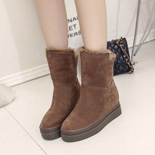 Fleece-panel Ankle Boots