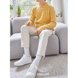 Round-neck Cable-knit Sweater In 9 Colors