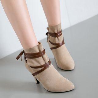 Strappy High Heel Short Boots