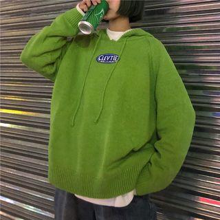 Hood Lettering Sweater Green - One Size