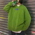 Hood Lettering Sweater Green - One Size